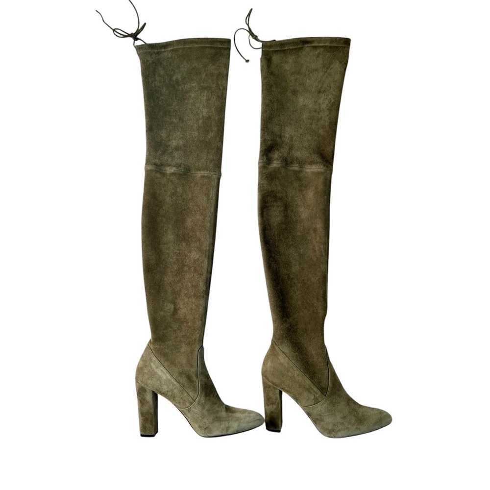 VERO CUOIO Italian Over the Knee Thigh High Boots Olive Green Size 38  / US 8